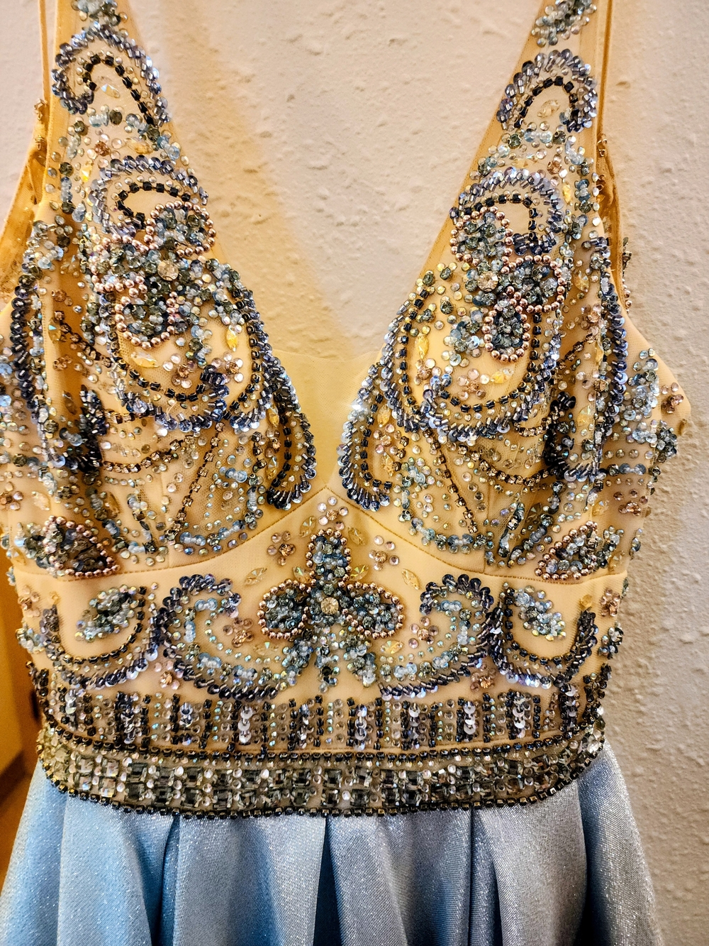 Rachel Allan Light Blue Beaded Ball Gown - Picture 7 of 16